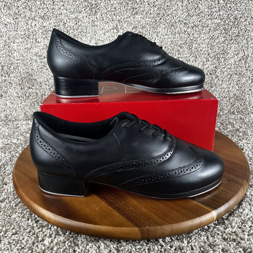 Size 14 M Capezio Roxy Tap Women’s Professional Dance Shoes Black Leather 960